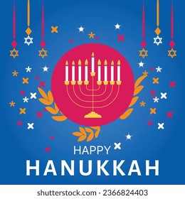 Happy Hanukkah, Jewish Festival of Lights background for greeting card, invitation, banner