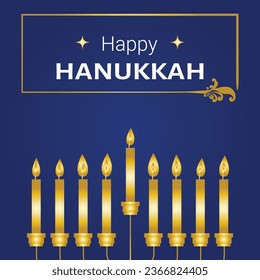 Happy Hanukkah, Jewish Festival of Lights background for greeting card, invitation, banner