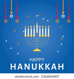 Happy Hanukkah, Jewish Festival of Lights background for greeting card, invitation, banner