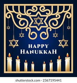 Happy Hanukkah, Jewish Festival of Lights traditional holiday background