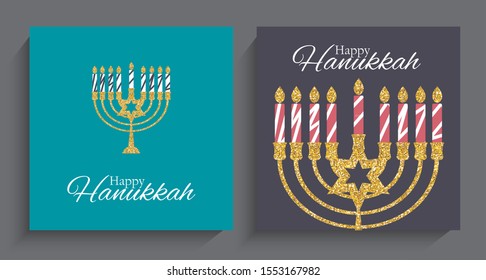 Happy Hanukkah, Jewish Holiday Background. Vector Illustration. Hanukkah is the name of the Jewish holiday. EPS10