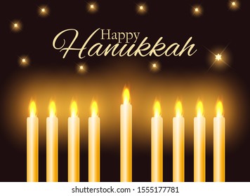 Happy Hanukkah, Jewish Holiday Background. Vector Illustration. Hanukkah is the name of the Jewish holiday. EPS10