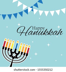 Happy Hanukkah, Jewish Holiday Background. Vector Illustration. Hanukkah is the name of the Jewish holiday. EPS10