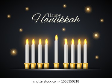 Happy Hanukkah, Jewish Holiday Background. Vector Illustration. Hanukkah is the name of the Jewish holiday. EPS10