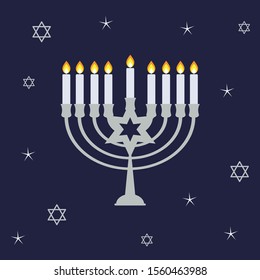 Happy Hanukkah, Jewish Holiday Background. Vector Illustration. Hanukkah is the name of the Jewish holiday. EPS10