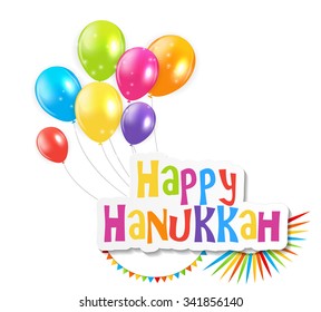 Happy Hanukkah, Jewish Holiday Background. Vector Illustration.