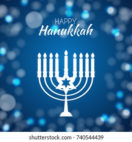 Happy Hanukkah, Jewish Holiday Background. Vector Illustration. Hanukkah is the name of the Jewish holiday. EPS10