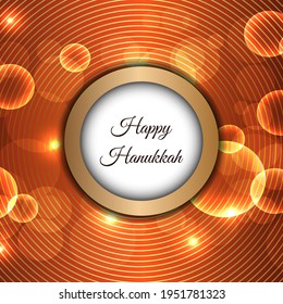 Happy Hanukkah. Jewish Holiday greeting card.