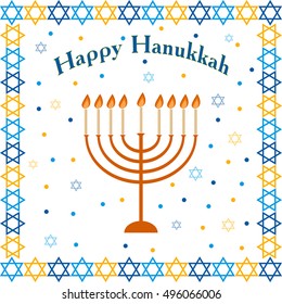 Happy Hanukkah. Jewish holiday. Hanukkah Menorah vector