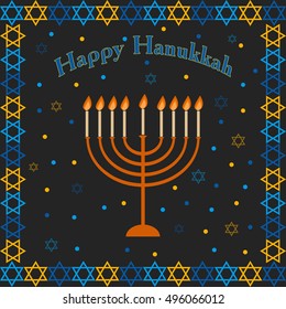 Happy Hanukkah. Jewish holiday. Hanukkah Menorah