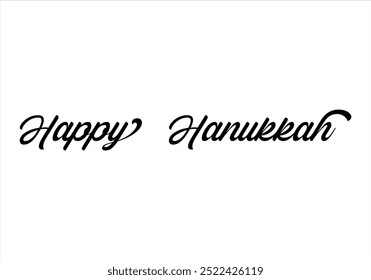 Happy Hanukkah logo headline. Isolated vector typeset