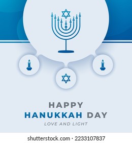 Happy Hanukkah Love and Light Celebration Vector Design Illustration. Template for Background, Poster, Banner, Advertising, Greeting Card or Print Design Element