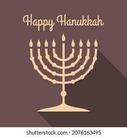 Happy Hanukkah poster with Menorah. Vector illustration