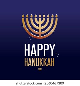 Happy Hanukkah	with seven-branched candlestick