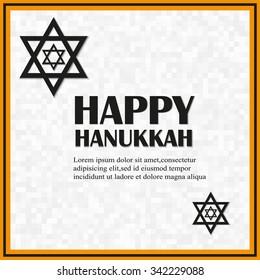 Happy Hanukkah. Text with a Star of David