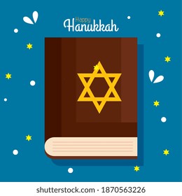 Happy hanukkah torah design, holiday celebration judaism religion festival traditional and culture theme Vector illustration