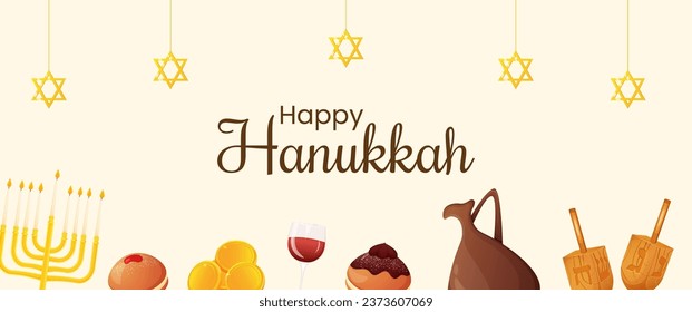 Happy Hanukkah traditional jewish holiday background