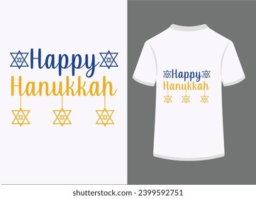 Happy Hanukkah T-shirt Design . This Is A Editable Eps File .