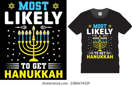 feliz tipografía de Hanukkah en Shirt Design.  Hanukkah Mejor Cita a la camiseta. Camiseta graciosa de Hanukkah. Diseño de Hanukkah listo para imprimir el vector de afiches.