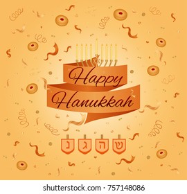 Happy Hanukkah. Vector card.