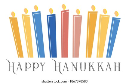 Happy Hanukkah Vector Card Design 