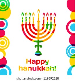 Happy hanukkah. Vector design card.