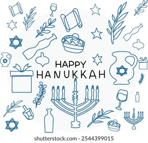 happy hanukkah Vector Design Illustration. Good for for banner, poster, greeting card, Element, party card, invitation, template, advertising, campaign, and social media.
