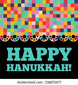 Happy Hanukkah vector greeting card