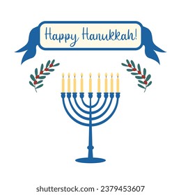 Happy Hanukkah vector greeting card