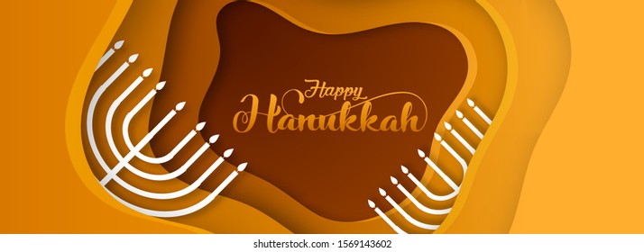 Happy Hanukkah Vector Illustration, Banner Design Background for Celebration.