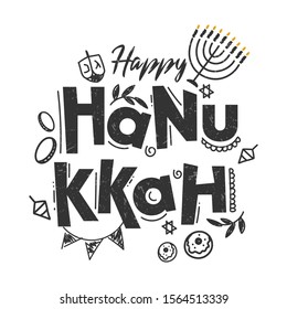 Happy Hanukkah Vector Illustration, Design Background for Celebration.