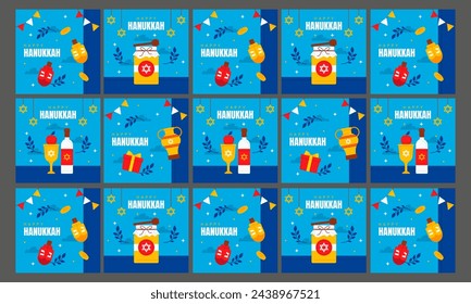 happy hanukkah vector illustration flat design