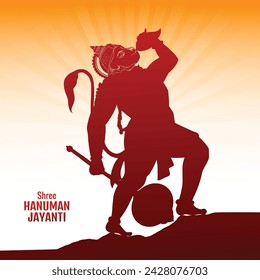 	
Happy hanuman jayanti celebrates the birth of lord sri hanuman card background