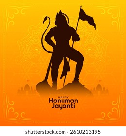 Happy Hanuman Jayanti cultural Indian festival religious card vector