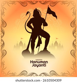 Happy Hanuman Jayanti cultural Indian festival religious card vector