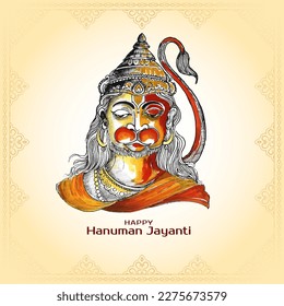 Happy Hanuman Jayanti festival celebration background design vector
