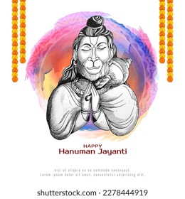 Happy Hanuman Jayanti festival celebration background design vector