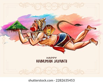 Happy Hanuman Jayanti festival celebration background design vector
