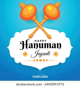 Happy Hanuman Jayanti festival, celebration of the birth of Lord Hanuman, greeting card post vector
