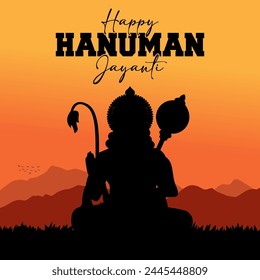 Happy Hanuman Jayanti festival Poster design vector illustration.