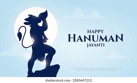 Happy Hanuman Jayanti Greeting, God Hanuman Background Design. A Hindu festival celebrated of lord hanuman birthday.  
