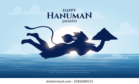 Happy Hanuman Jayanti Greeting, God Hanuman Background Design. A Hindu festival celebrated of lord hanuman birthday.  
