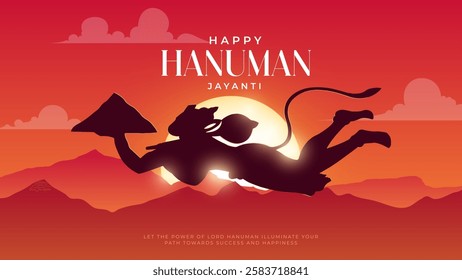 Happy Hanuman Jayanti Greeting, God Hanuman Background Design. A Hindu festival celebrated of lord hanuman birthday.  
