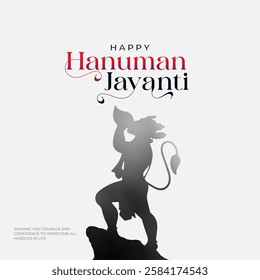 Happy Hanuman Jayanti Greeting, God Hanuman Background Design. A Hindu festival celebrated of lord hanuman birthday.  
