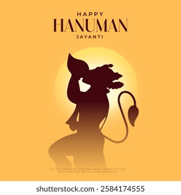 Happy Hanuman Jayanti Greeting, God Hanuman Background Design. A Hindu festival celebrated of lord hanuman birthday.  
