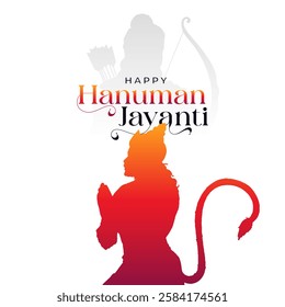 Happy Hanuman Jayanti Greeting, God Hanuman Background Design. A Hindu festival celebrated of lord hanuman birthday.  
