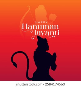 Happy Hanuman Jayanti Greeting, God Hanuman Background Design. A Hindu festival celebrated of lord hanuman birthday.  
