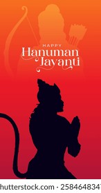 Happy Hanuman Jayanti Greeting, God Hanuman Background Design. A Hindu festival celebrated of lord hanuman birthday.  
