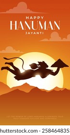 Happy Hanuman Jayanti Greeting, God Hanuman Background Design. A Hindu festival celebrated of lord hanuman birthday.  
