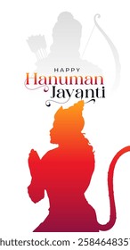 Happy Hanuman Jayanti Greeting, God Hanuman Background Design. A Hindu festival celebrated of lord hanuman birthday.  
